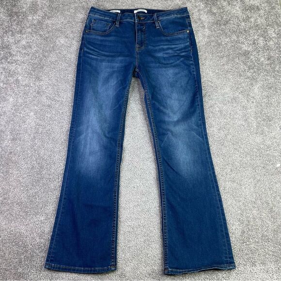 Vigoss Jagger Jeans Women's 31X28 Blue Bootcut Mid-Rise Dark Denim Stretch - Picture 1 of 12
